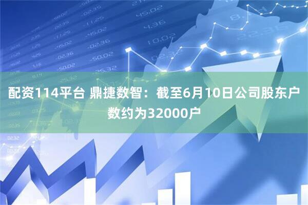 配资114平台 鼎捷数智：截至6月10日公司股东户数约为32000户
