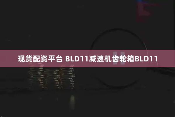 现货配资平台 BLD11减速机齿轮箱BLD11